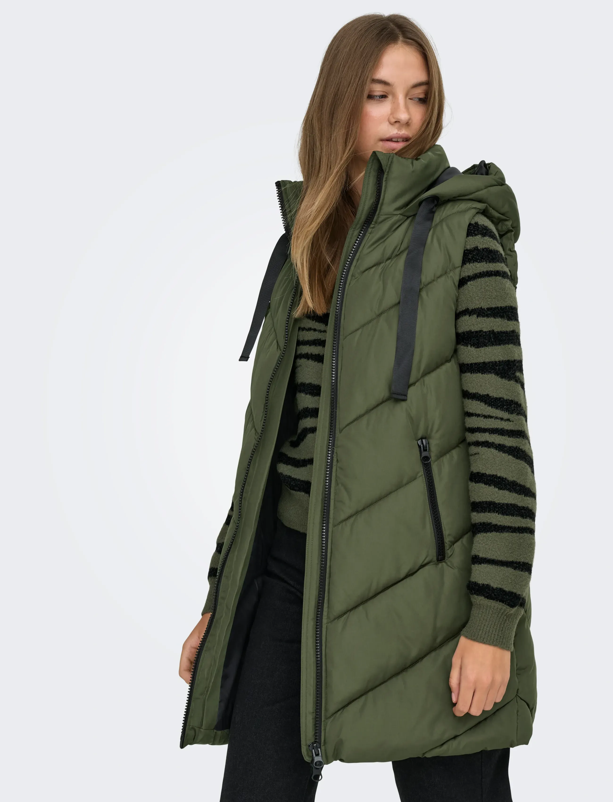 Dunjackor JDY JDYSKYLAR PADDED HOOD WAISTCOAT OTW NOOS 8