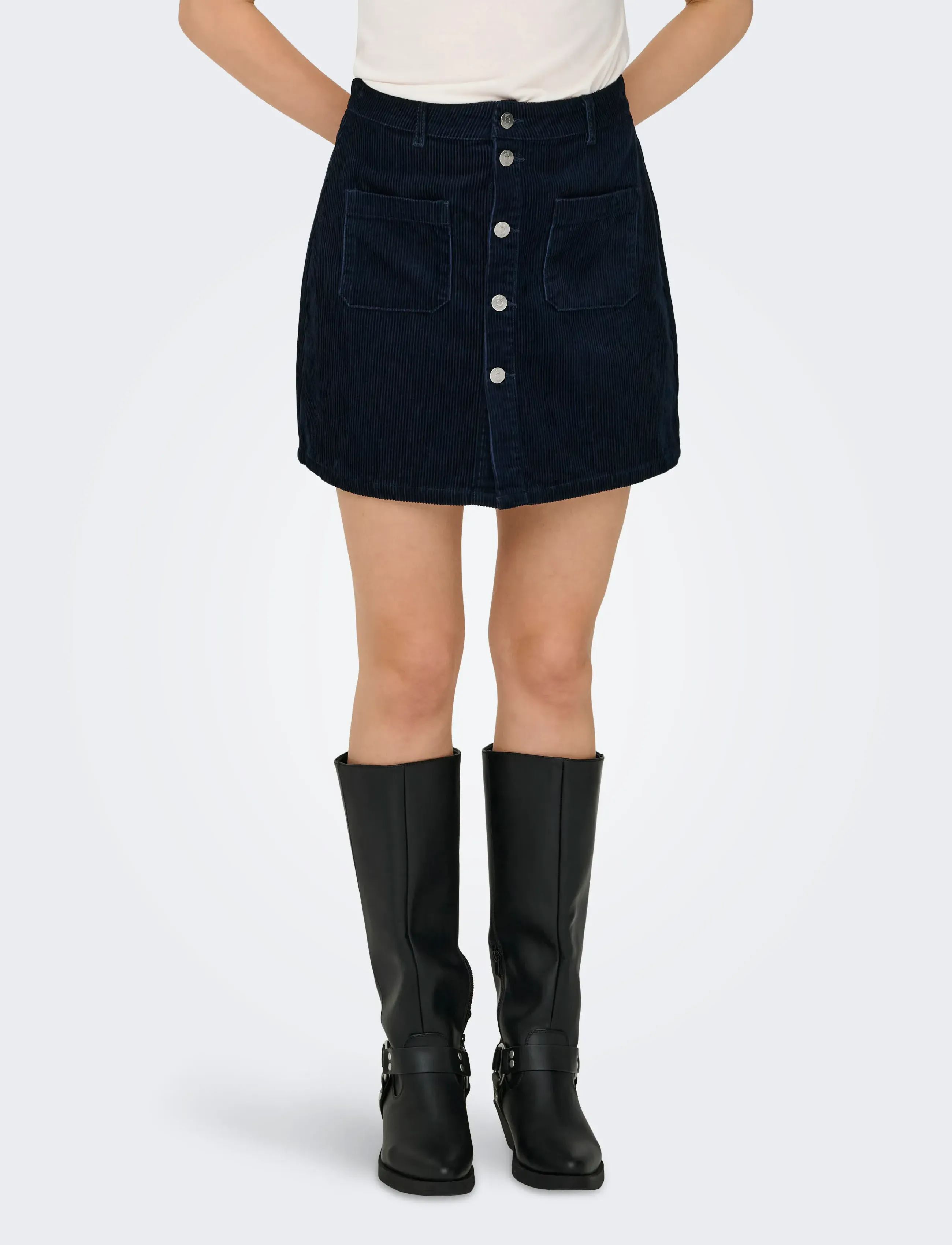 JDY JDYSHIRAZ CORDUROY SKIRT PNT NOOS - Seelikud - NIGHT SKY / navy