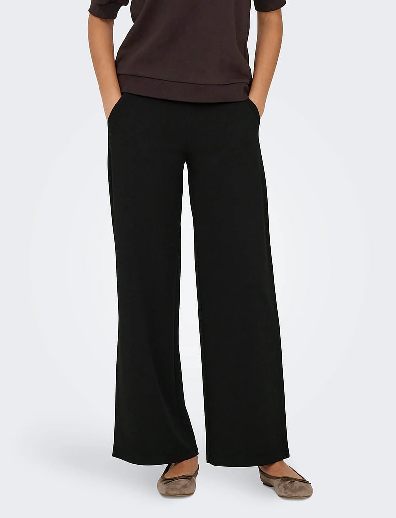 JDY - JDYLOUISVILLE CATIA LIFE WD PNT JRS NOOS - hosen mit weitem bein - black - 0