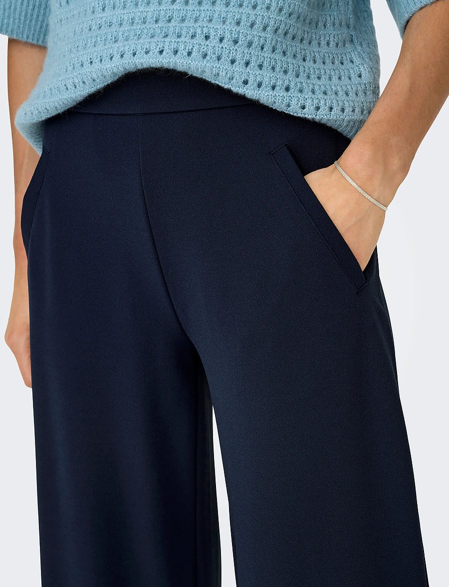 JDY - JDYLOUISVILLE CATIA LIFE WD PNT JRS NOOS - hosen mit weitem bein - black iris - 5