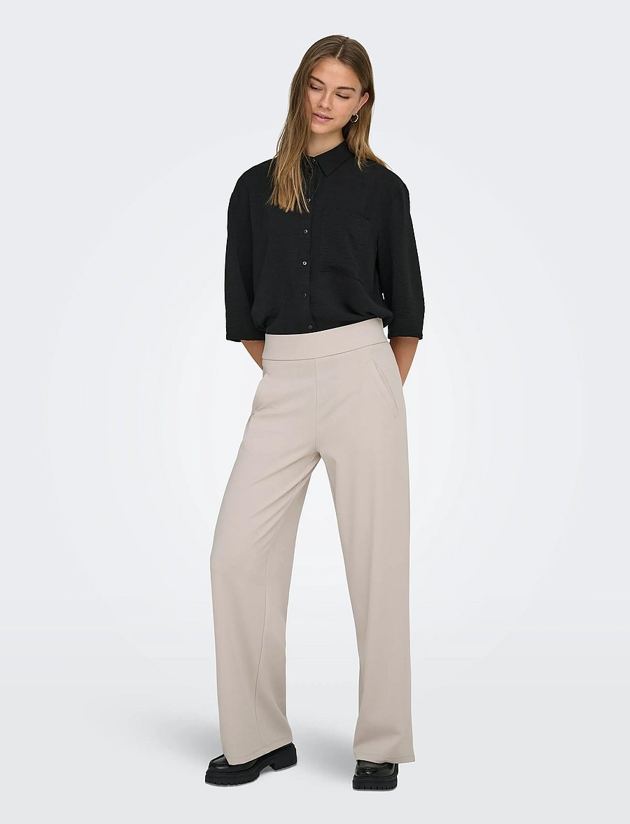 JDY - JDYLOUISVILLE CATIA LIFE WD PNT JRS NOOS - hosen mit weitem bein - chateau gray - 4
