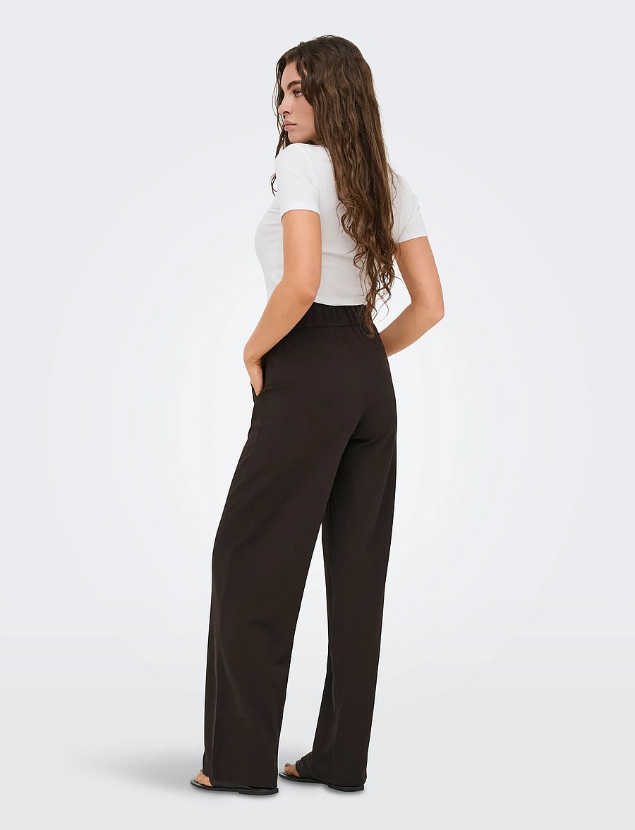 JDY - JDYLOUISVILLE CATIA LIFE WD PNT JRS NOOS - hosen mit weitem bein - chocolate torte - 3