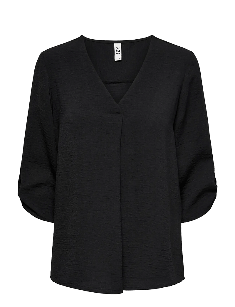 JDY - JDYDIVYA LIFE 3/4 TOP WVN NOOS - kurzämlige blusen - black - 1