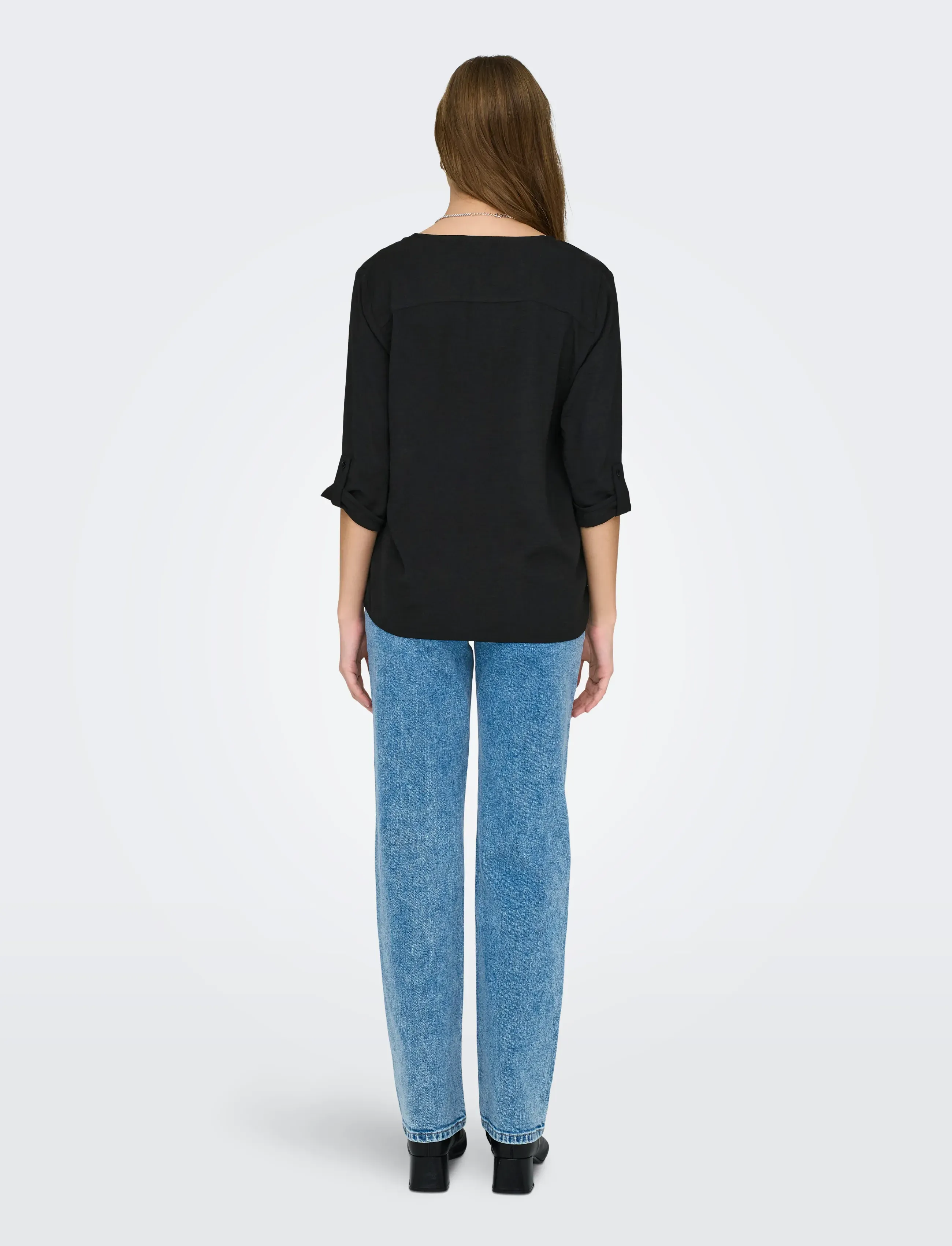 JDY - JDYDIVYA LIFE 3/4 TOP WVN NOOS - stutterma blússur - black - 3