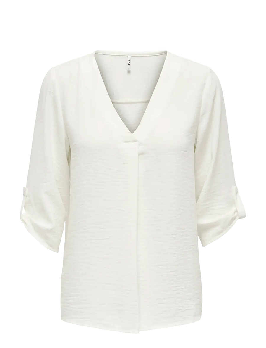 JDY - JDYDIVYA LIFE 3/4 TOP WVN NOOS - kurzärmelige blusen - cloud dancer - 1