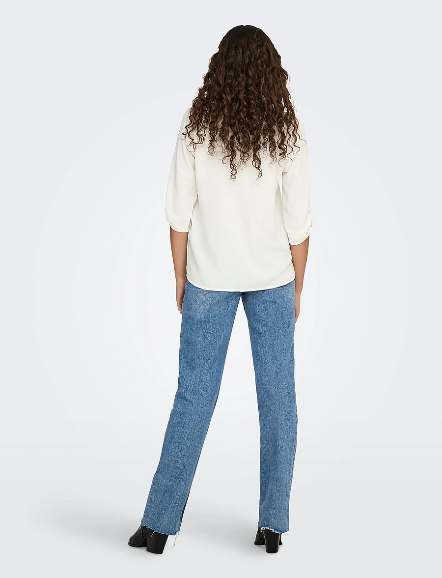JDY - JDYDIVYA LIFE 3/4 TOP WVN NOOS - kurzärmelige blusen - cloud dancer - 4