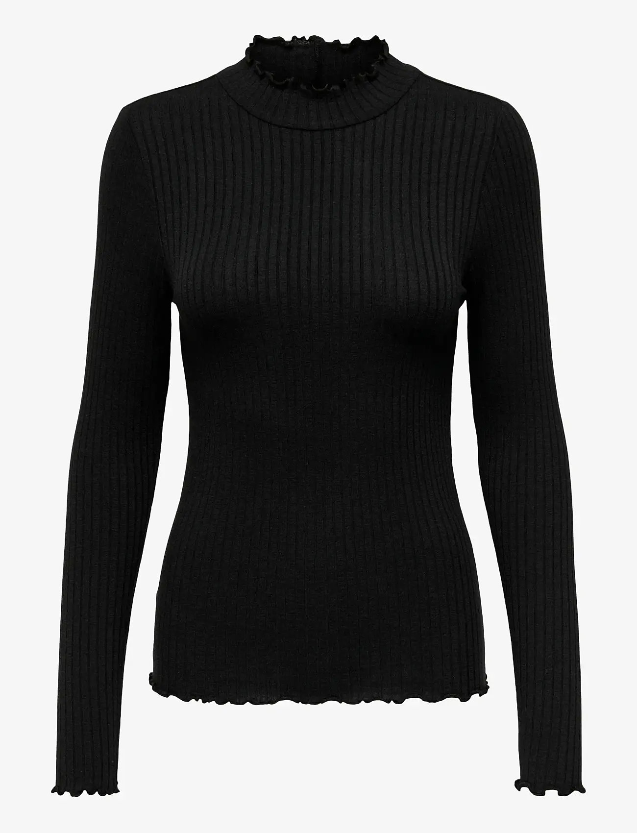 JDY - JDYFRANSISKA LIFE L/S HI-NCK TOP JR NOOS - langärmlige tops - black - 1