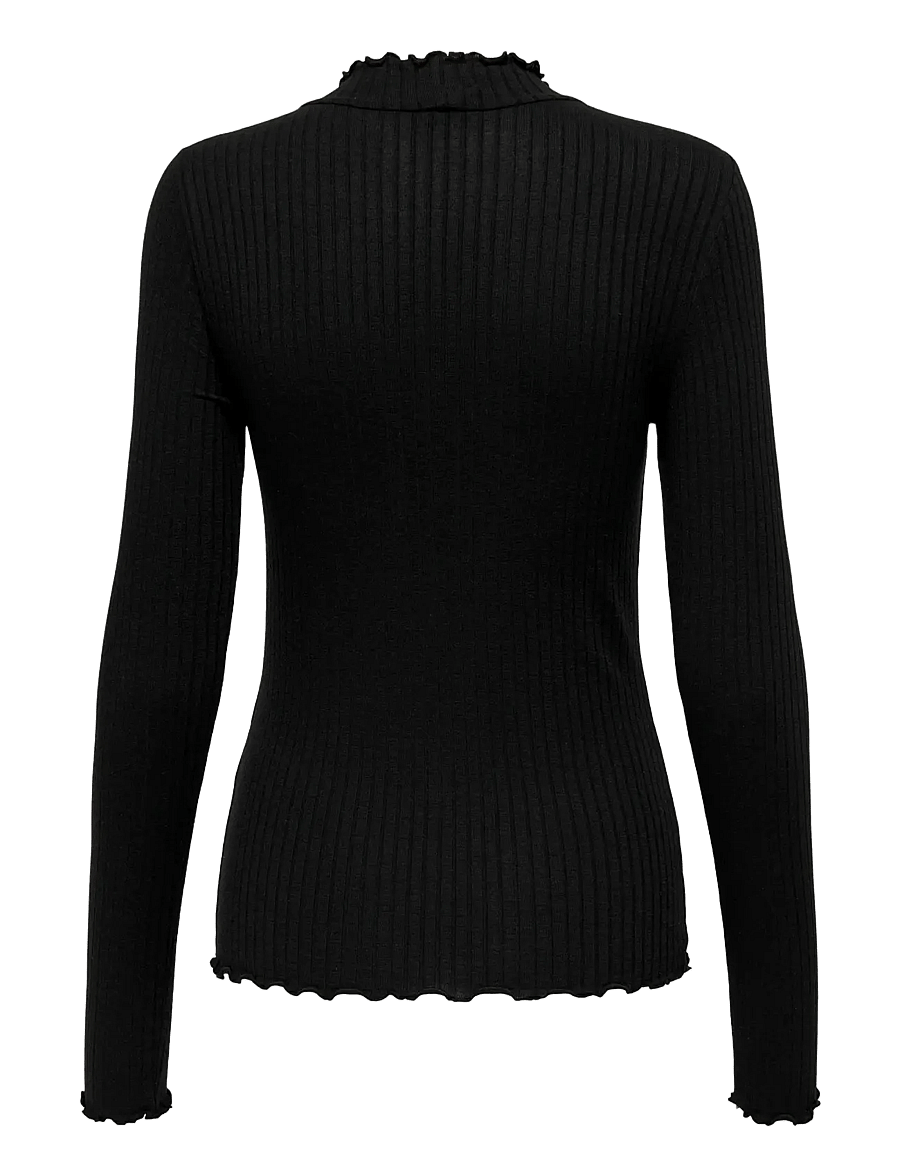JDY - JDYFRANSISKA LIFE L/S HI-NCK TOP JR NOOS - langærmede toppe - black - 2