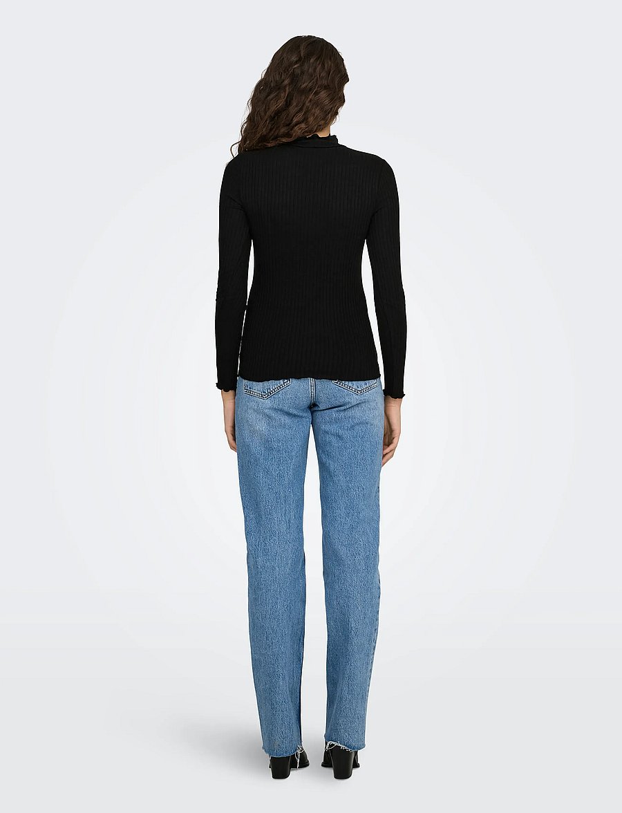 JDY - JDYFRANSISKA LIFE L/S HI-NCK TOP JR NOOS - langærmede toppe - black - 3