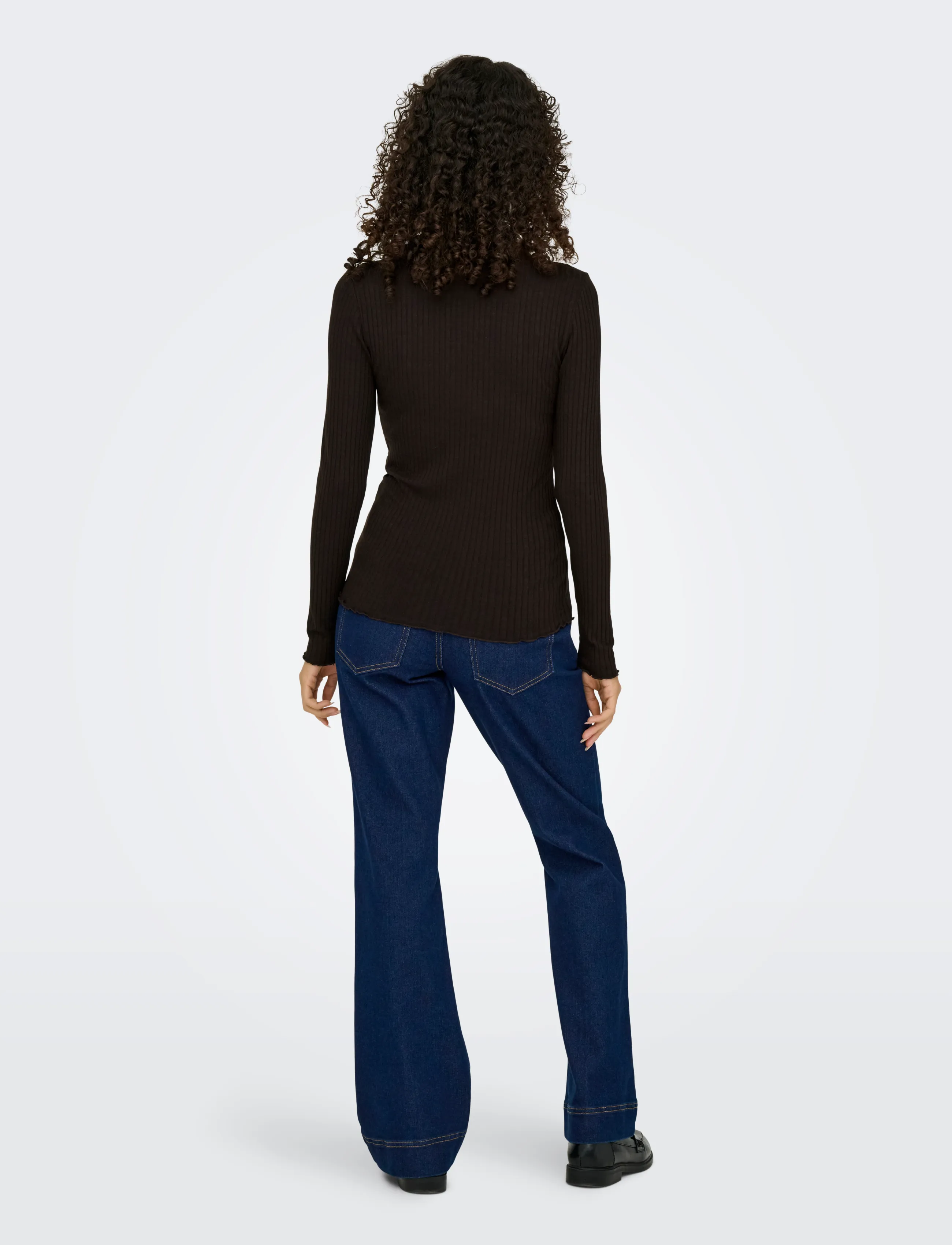 JDY - JDYFRANSISKA LIFE L/S HI-NCK TOP JR NOOS - langærmede toppe - black coffee - 3