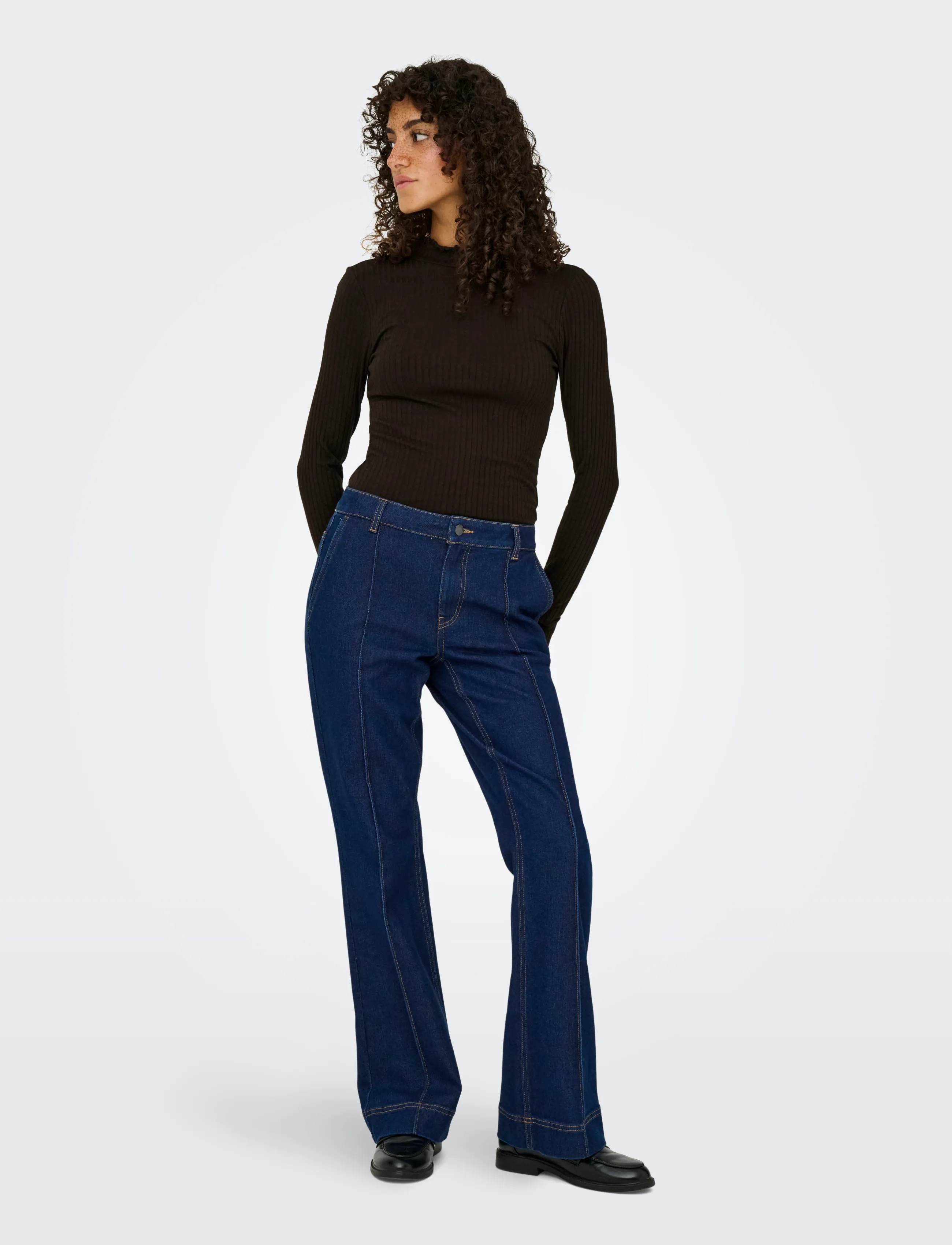 JDY - JDYFRANSISKA LIFE L/S HI-NCK TOP JR NOOS - langærmede toppe - black coffee - 4