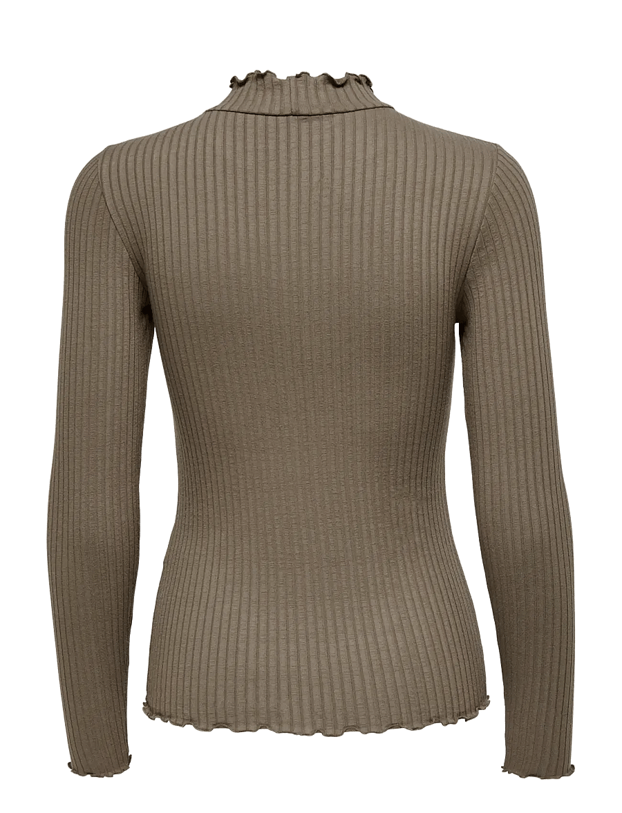 JDY - JDYFRANSISKA LIFE L/S HI-NCK TOP JR NOOS - langærmede toppe - walnut - 2