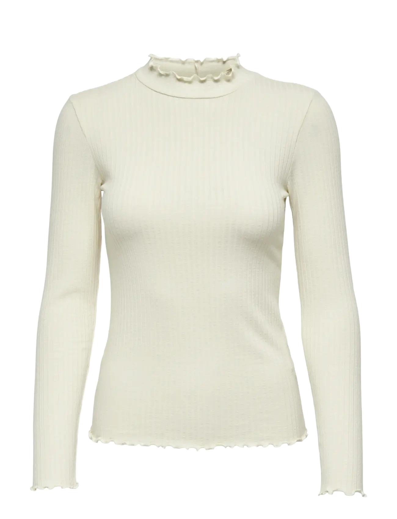 JDYFRANSISKA LIFE L/S HI-NCK TOP JR NOOS - WHITECAP GRAY