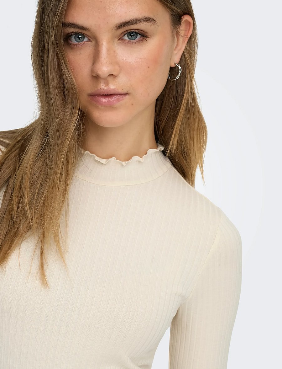 JDY - JDYFRANSISKA LIFE L/S HI-NCK TOP JR NOOS - langærmede toppe - whitecap gray - 4