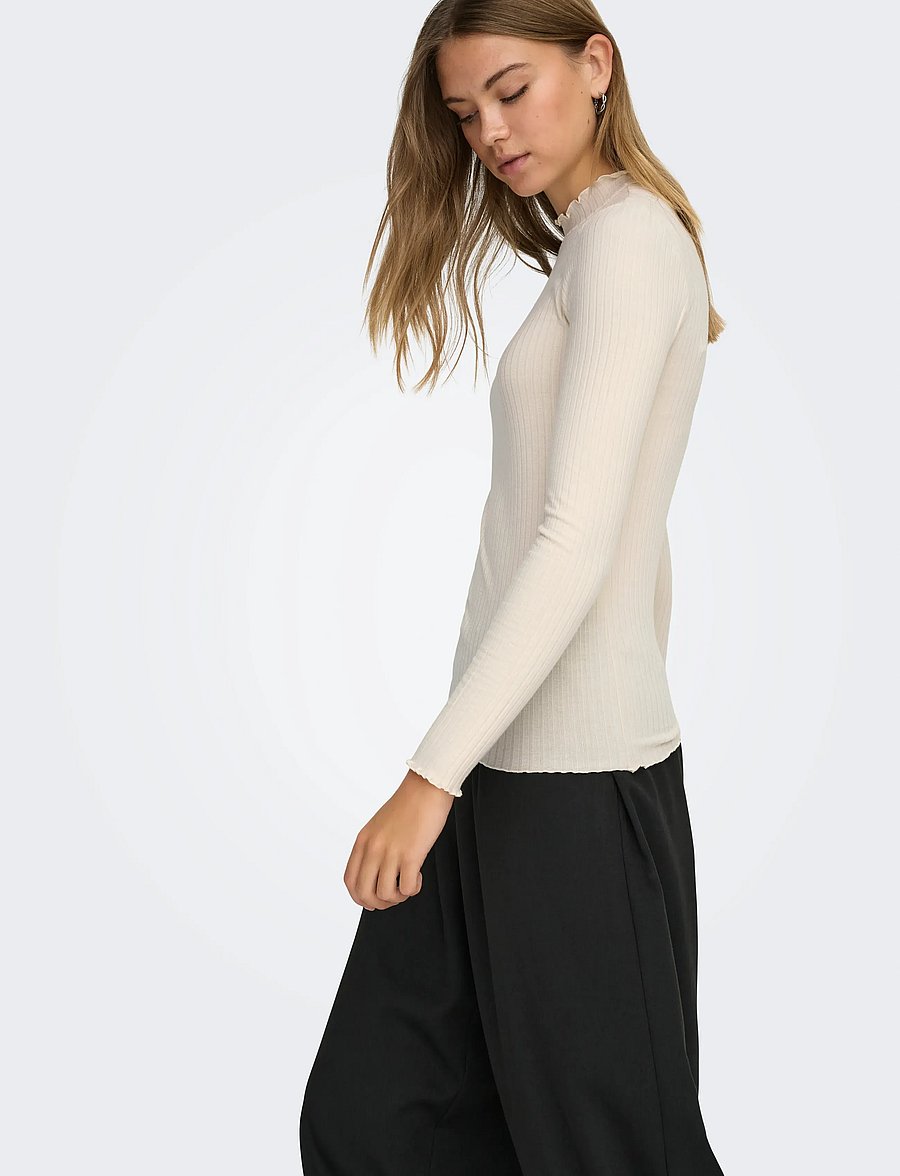 JDY - JDYFRANSISKA LIFE L/S HI-NCK TOP JR NOOS - langærmede toppe - whitecap gray - 5