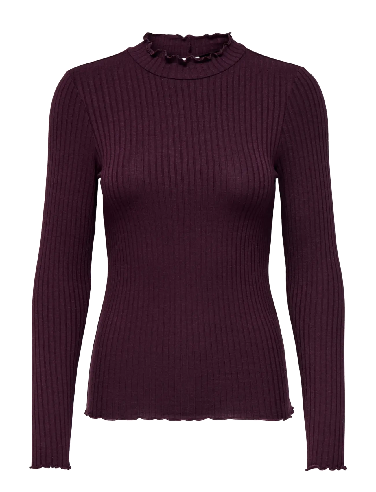 JDY - JDYFRANSISKA LIFE L/S HI-NCK TOP JR NOOS - pikkade varrukatega topid - winetasting - 1
