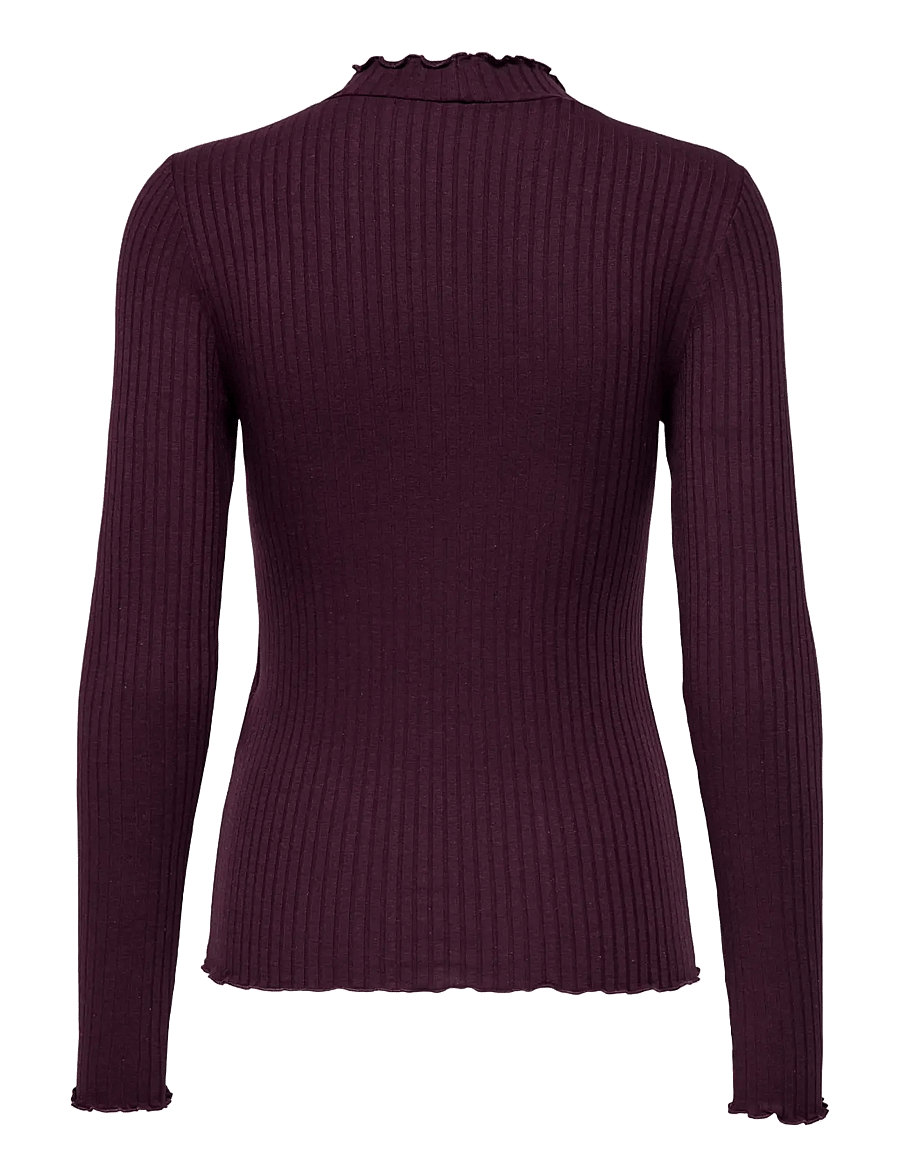 JDY - JDYFRANSISKA LIFE L/S HI-NCK TOP JR NOOS - langärmlige tops - winetasting - 2