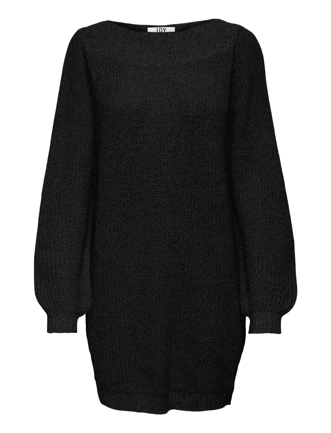 JDY JDYWHITNEY MEGAN L/S BOAT DRESS KNT NOOS - Strikkjoler - BLACK / black