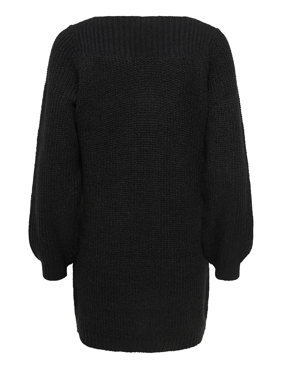 JDY - JDYWHITNEY MEGAN L/S BOAT DRESS KNT NOOS - knitted dresses - black - 2