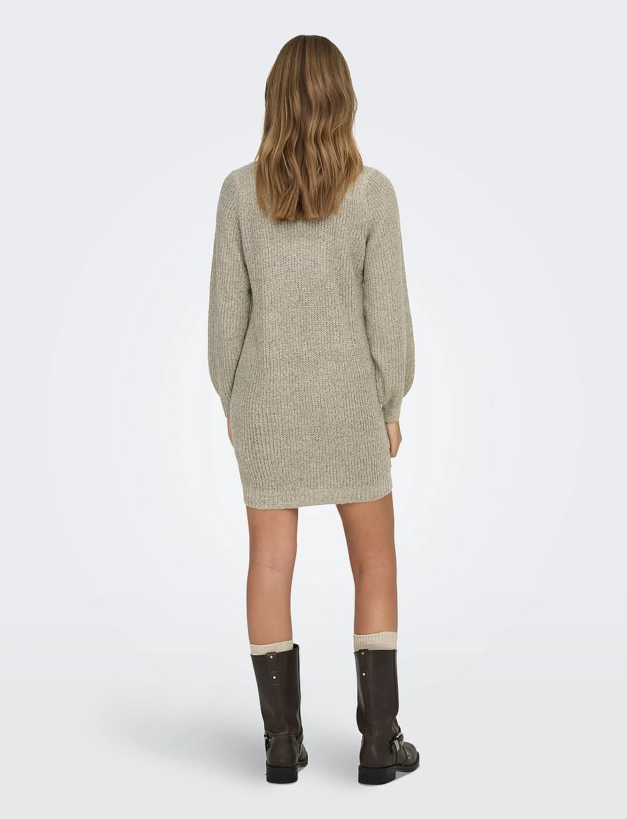 JDY - JDYWHITNEY MEGAN L/S BOAT DRESS KNT NOOS - knitted dresses - cement - 3