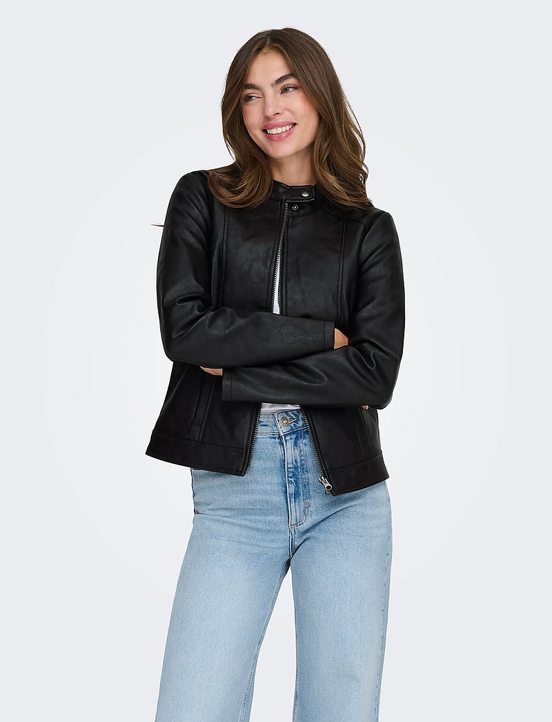 JDY - JDYEMILY FAUX LEATHER JACKET OTW NOOS - nahktagid - black - 0