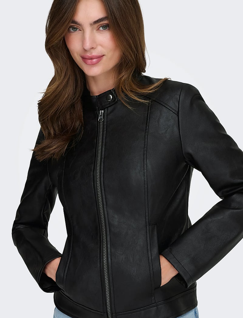 JDY - JDYEMILY FAUX LEATHER JACKET OTW NOOS - nahktagid - black - 5