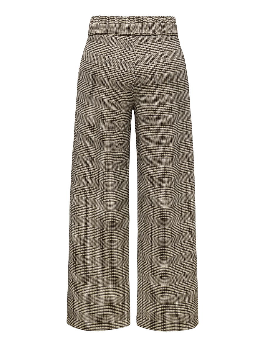 JDY - JDYGEGGO MIA LONG CHECK PANT JRS NOOS - bukser med brede ben - sandshell - 2