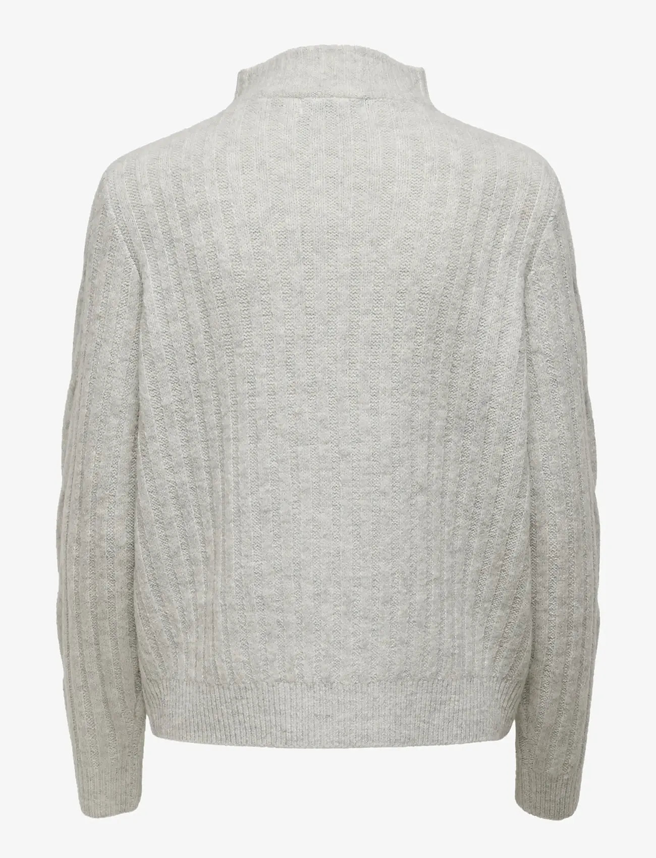 JDY - JDYANDREA L/S ZIP CABLE PULLOVE KNT NOOS - super light grey melange - 2