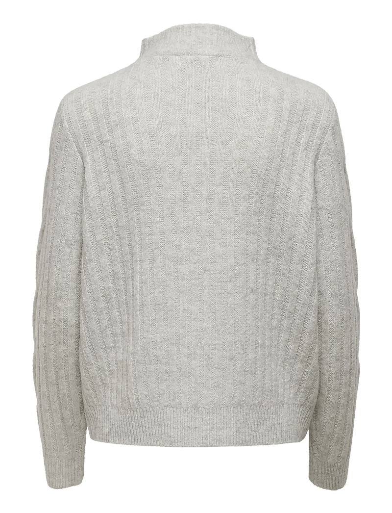 JDY - JDYANDREA L/S ZIP CABLE PULLOVE KNT NOOS - super light grey melange - 2