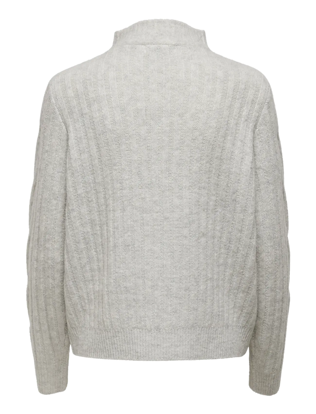 JDY - JDYANDREA L/S ZIP CABLE PULLOVE KNT NOOS - super light grey melange - 2