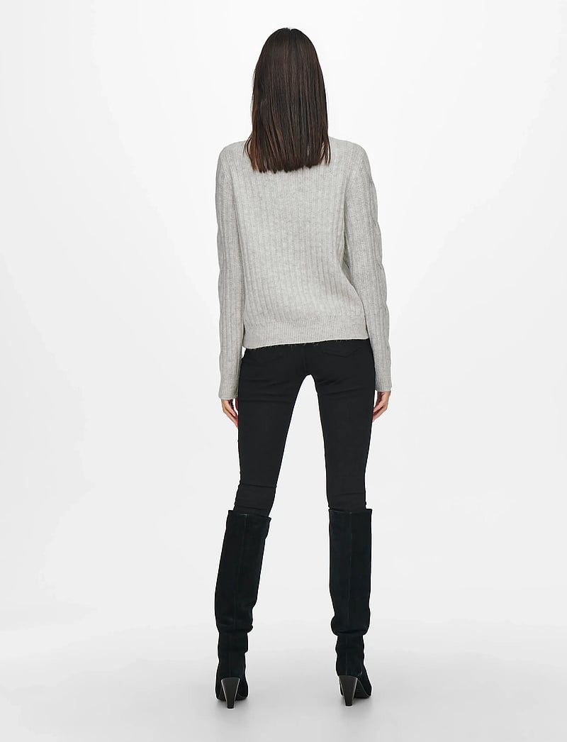 JDY - JDYANDREA L/S ZIP CABLE PULLOVE KNT NOOS - super light grey melange - 3