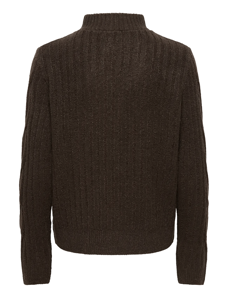 JDY - JDYANDREA L/S ZIP CABLE PULLOVE KNT NOOS - pullover - coffee bean - 2