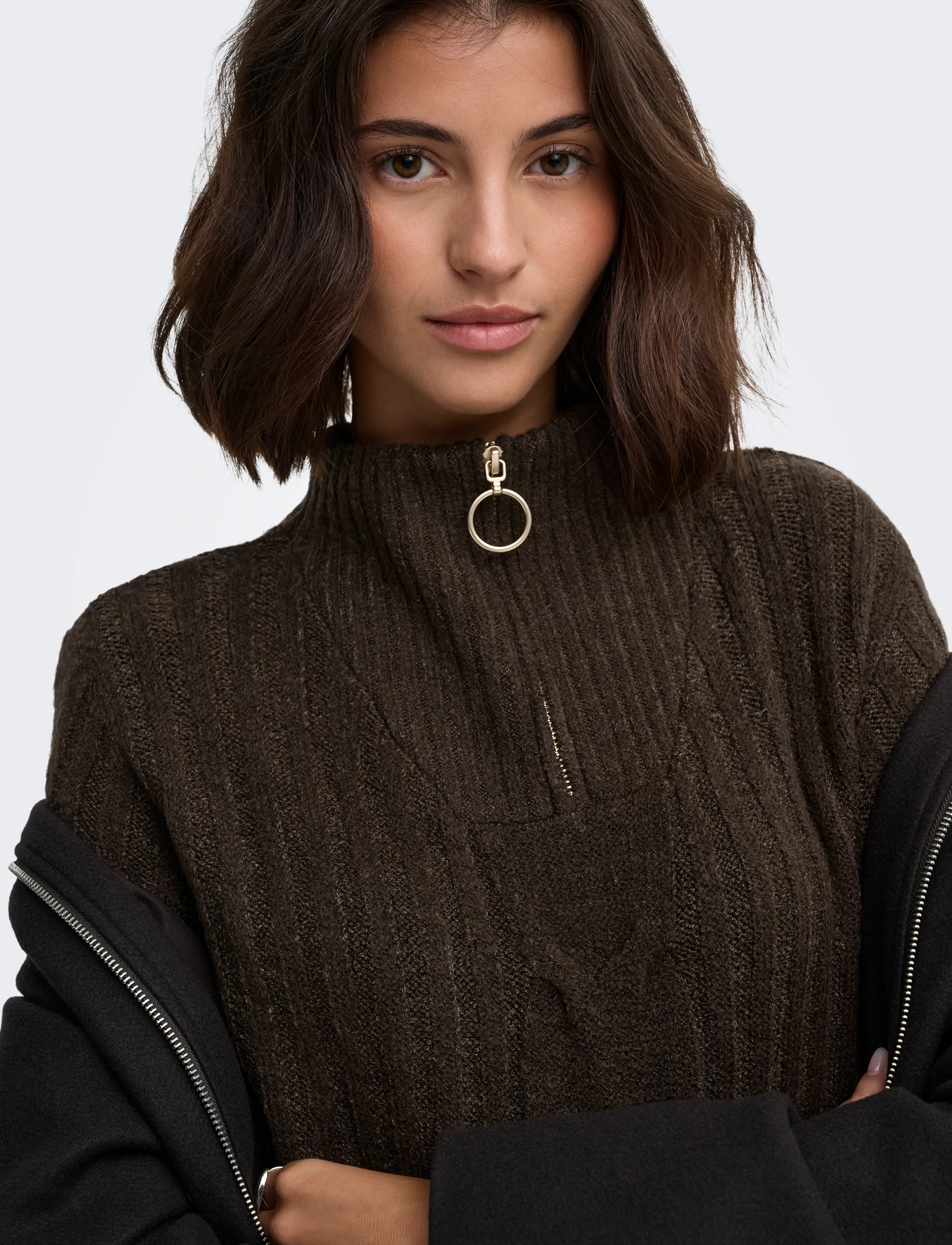JDY Jdyandrea L/S Zip Cable Pullove Knt Noos stickade tröjor dam – bild 6