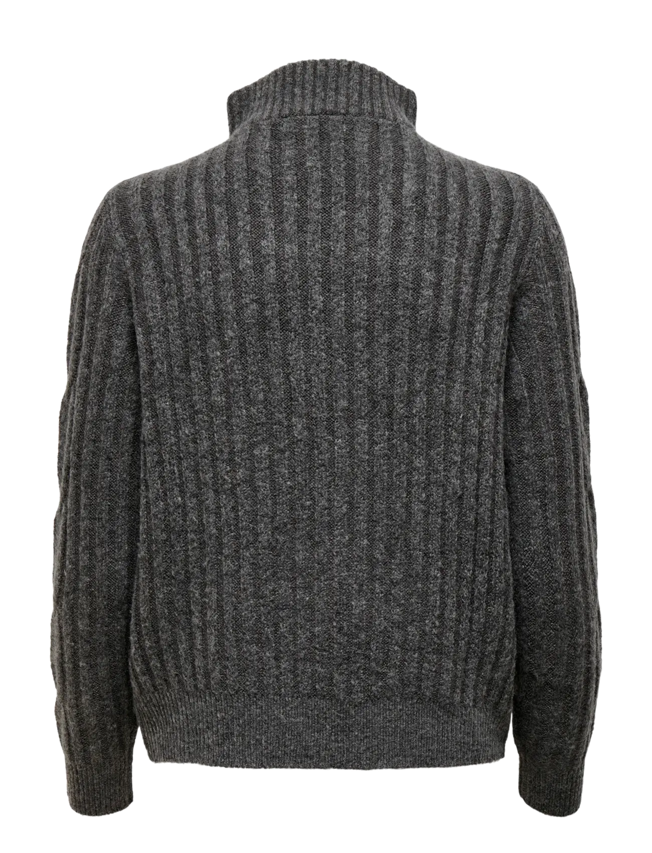 JDY - JDYANDREA L/S ZIP CABLE PULLOVE KNT NOOS - herbstliche kleidung - dark grey melange - 2