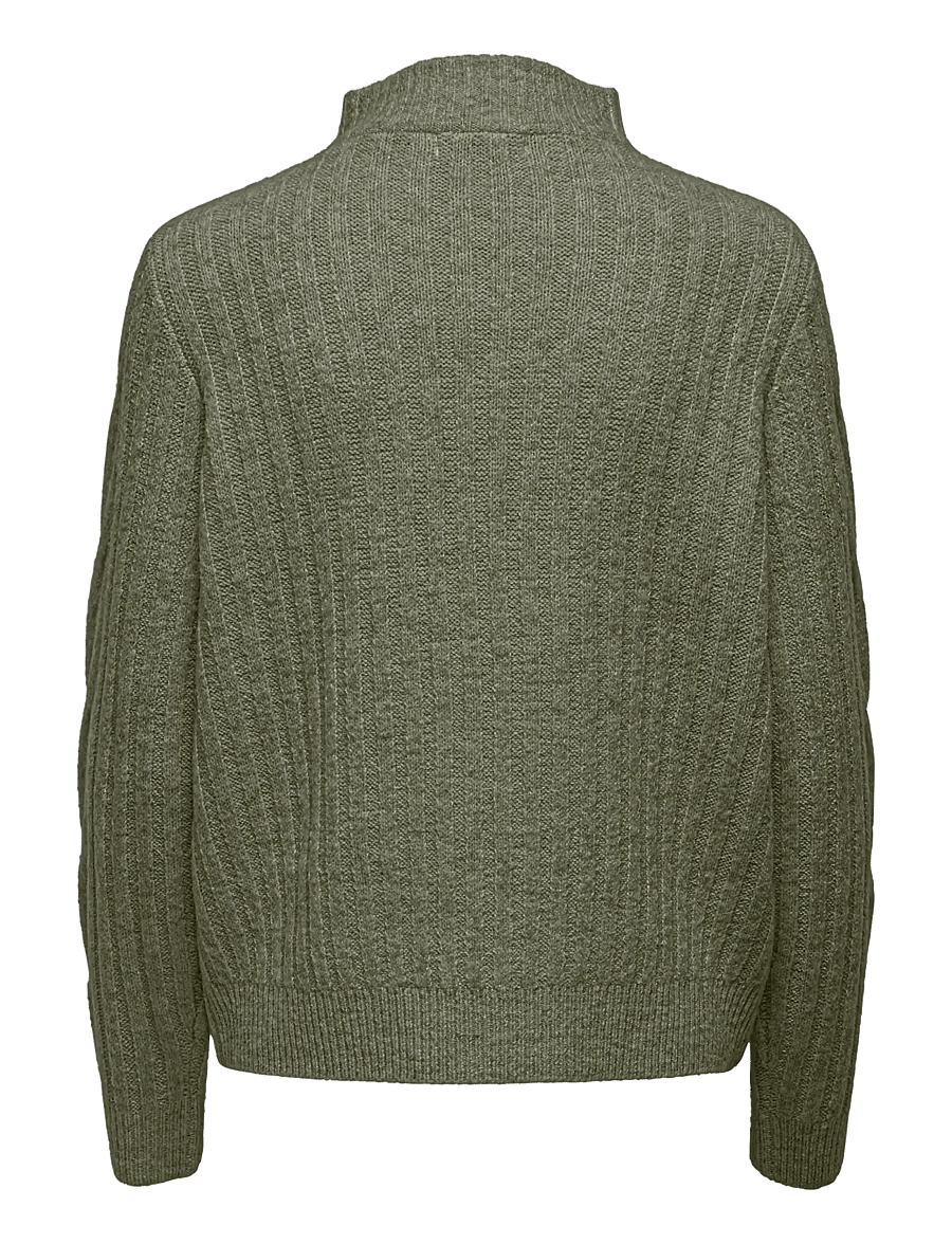 JDY - JDYANDREA L/S ZIP CABLE PULLOVE KNT NOOS - striktrøjer - kalamata - 2
