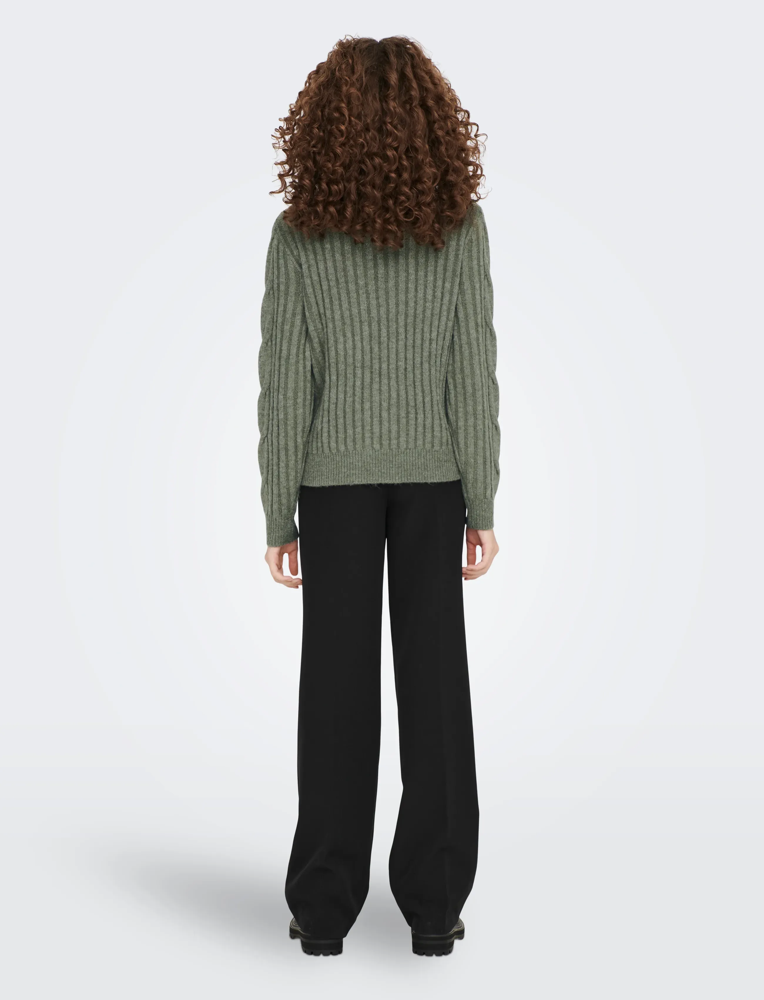 JDY - JDYANDREA L/S ZIP CABLE PULLOVE KNT NOOS - striktrøjer - kalamata - 3