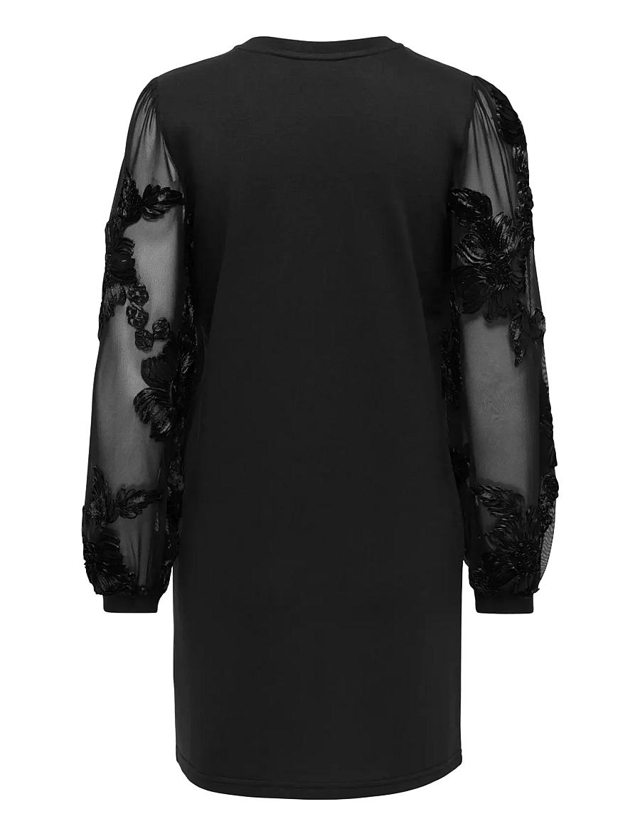 JDY - JDYFAIRVIEW LIFE L/S SWEAT DRESS JRS - kurze kleider - black - 2