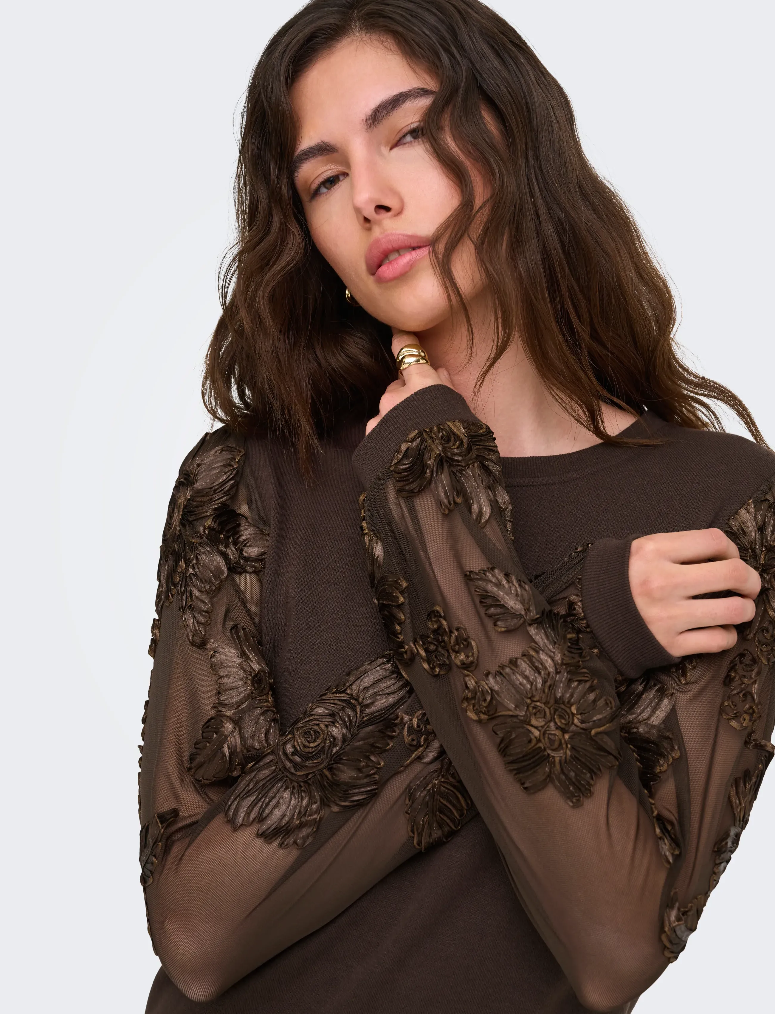 JDY - JDYFAIRVIEW LIFE L/S SWEAT DRESS JRS - kurze kleider - coffee bean - 5
