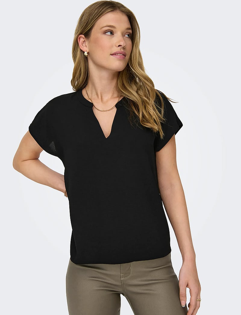 JDY - JDYLION LIFE S/S TOP WVN NOOS - t-shirts - black - 4