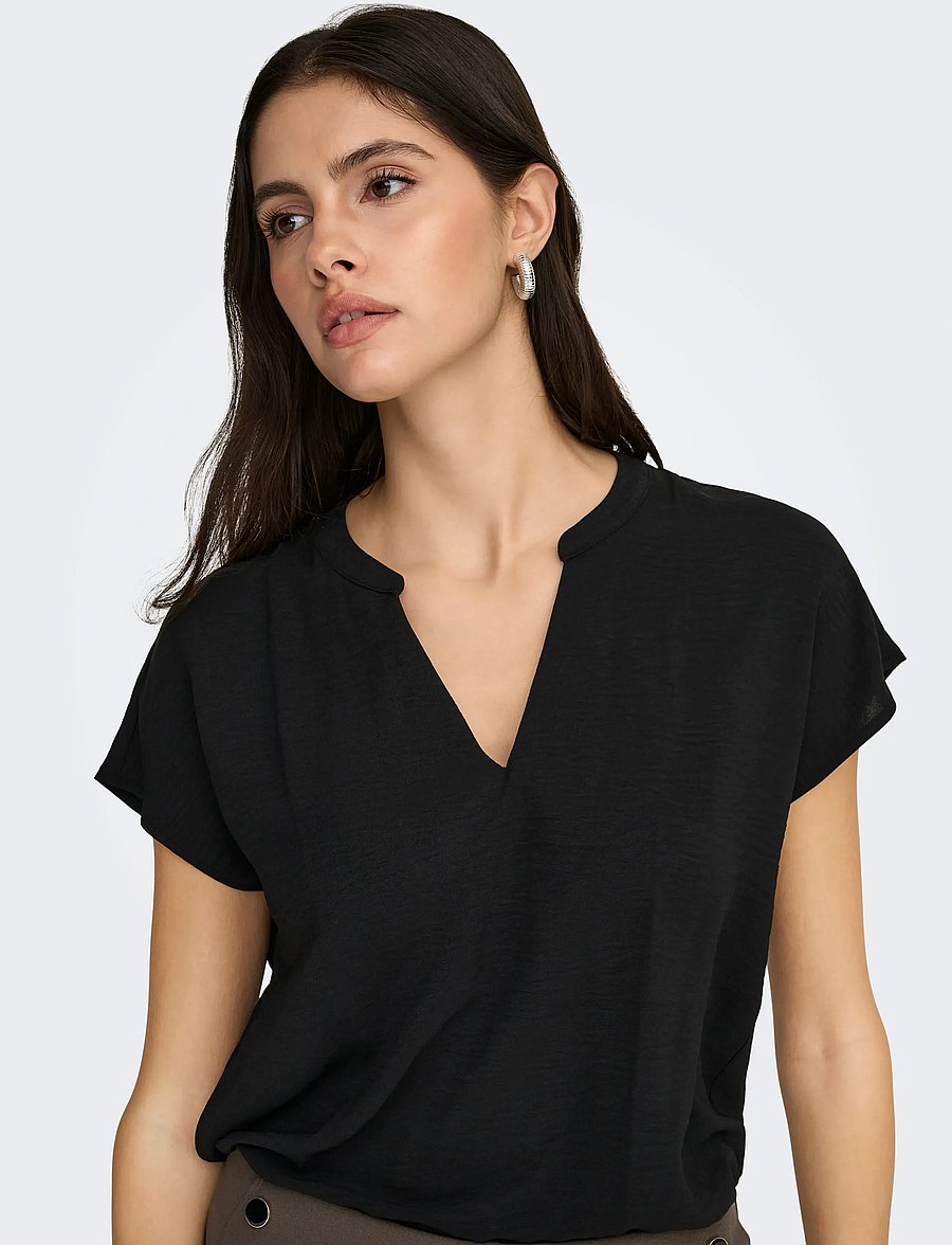JDY - JDYLION LIFE S/S TOP WVN NOOS - t-shirts - black - 4