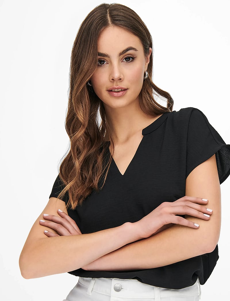 JDY - JDYLION LIFE S/S TOP WVN NOOS - t-shirts - black - 5