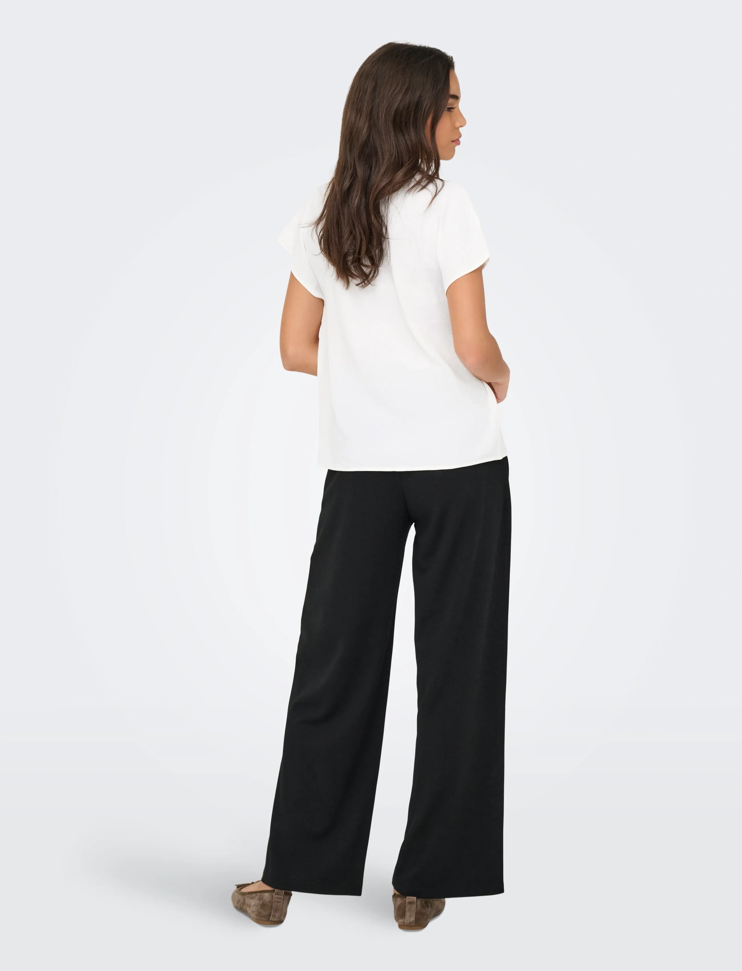 JDY - JDYLION LIFE S/S TOP WVN NOOS - t-shirts - cloud dancer - 3