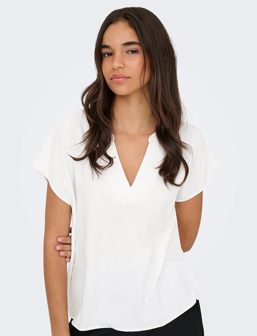JDY - JDYLION LIFE S/S TOP WVN NOOS - t-särgid - cloud dancer - 5