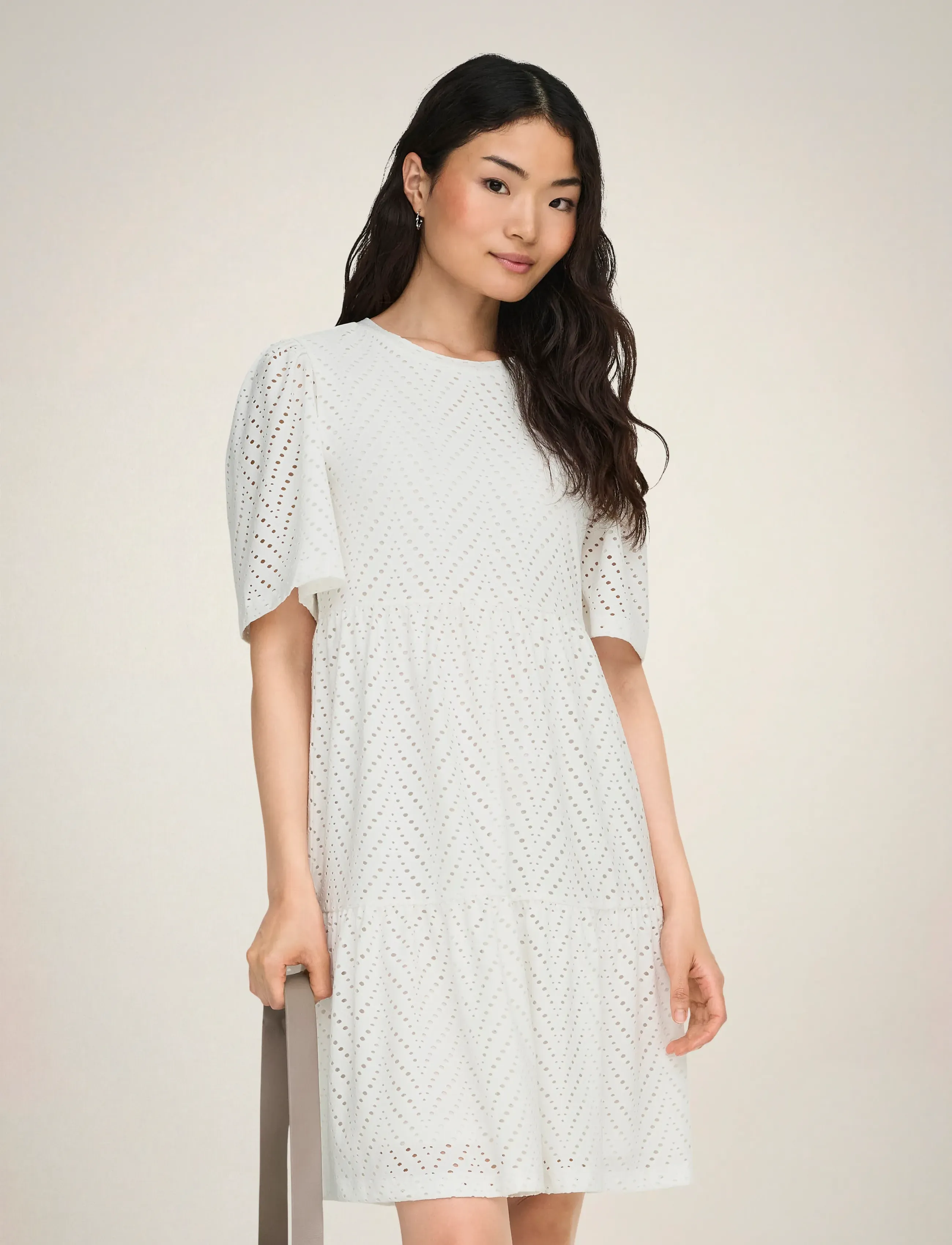JDY JDYCARLA CATHINKA S/S DRESS JRS NOOS - Modetrender - CLOUD DANCER / white