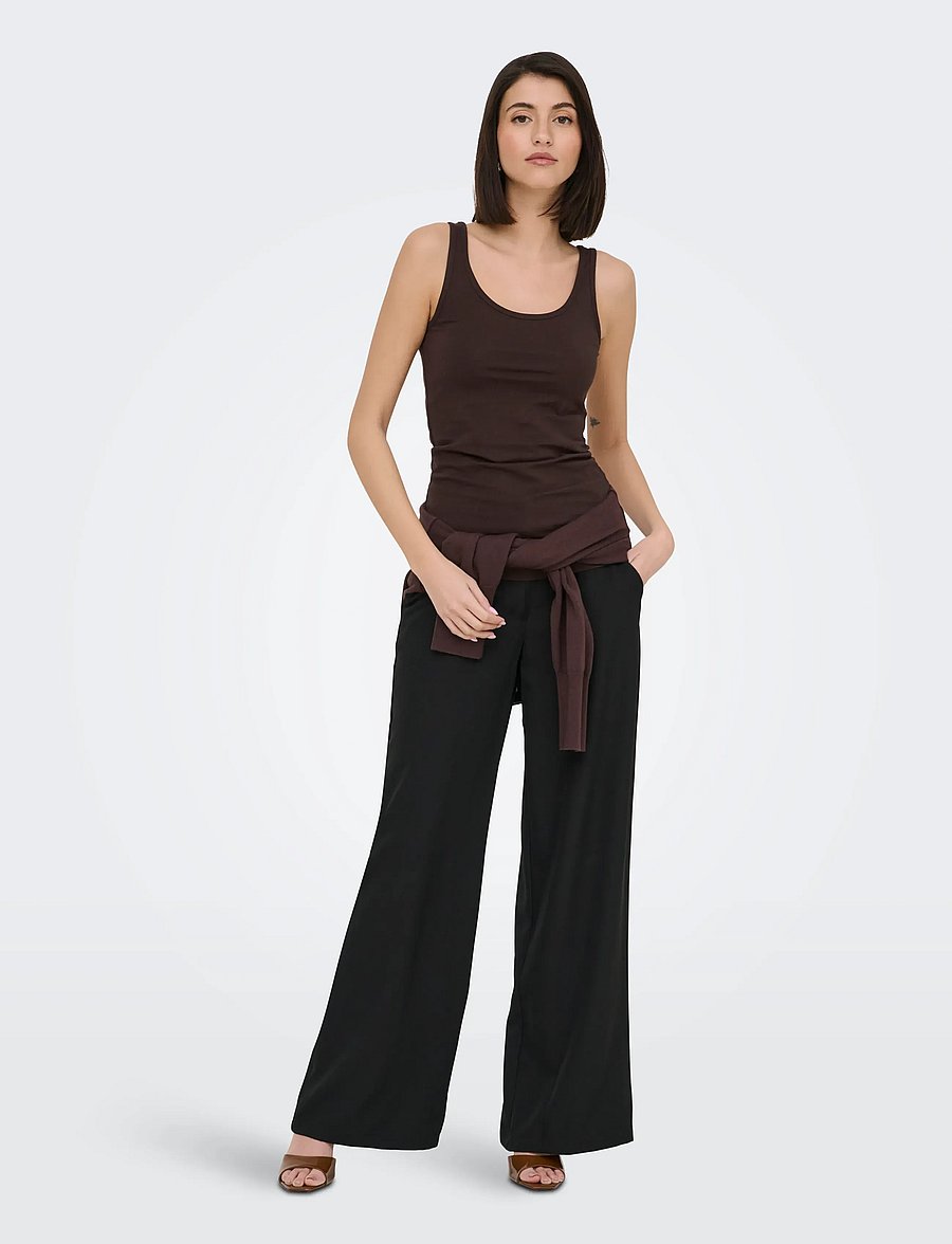 JDY - JDYAVA S/L TANK TOP 180 JRS NOOS - Ärmellose tops - black coffee - 4