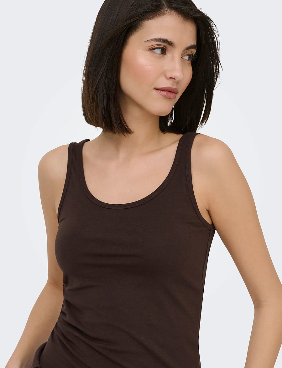 JDY - JDYAVA S/L TANK TOP 180 JRS NOOS - Ärmellose tops - black coffee - 5