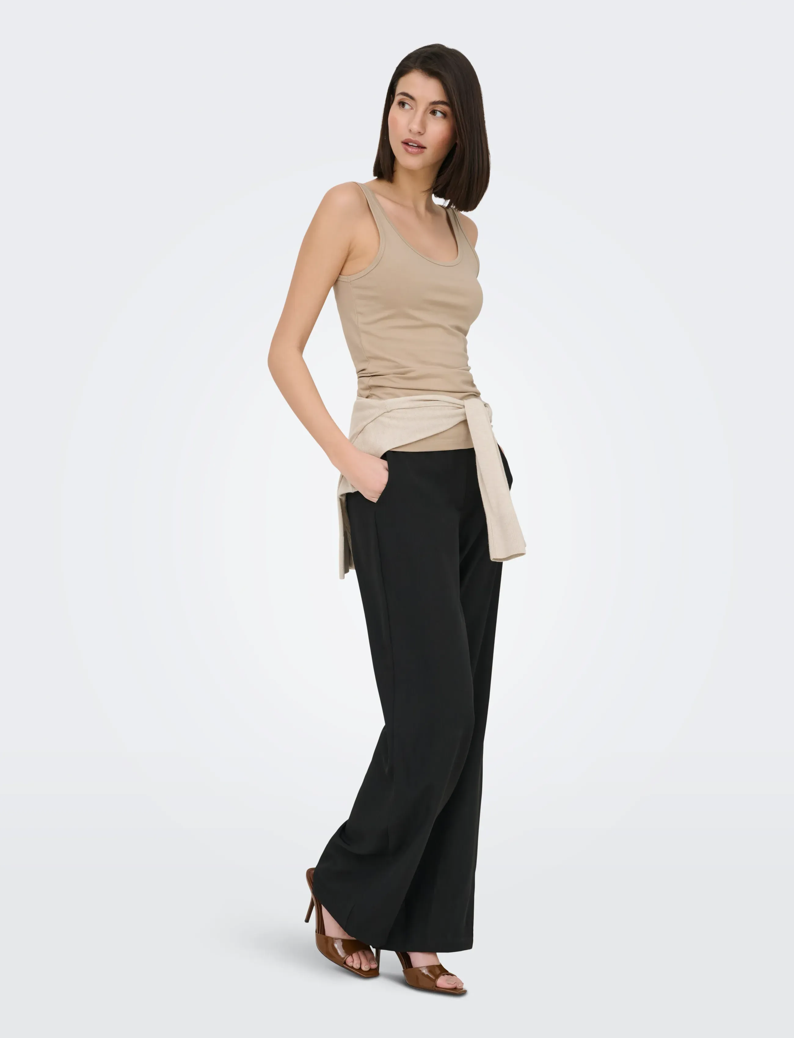 JDY - JDYAVA S/L TANK TOP 180 JRS NOOS - hauts sans manches - humus - 4
