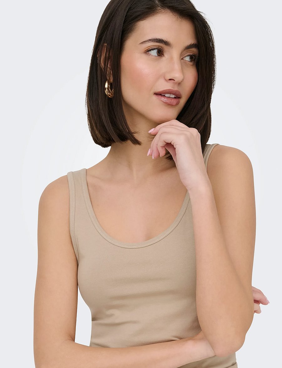 JDY - JDYAVA S/L TANK TOP 180 JRS NOOS - linnen - humus - 5