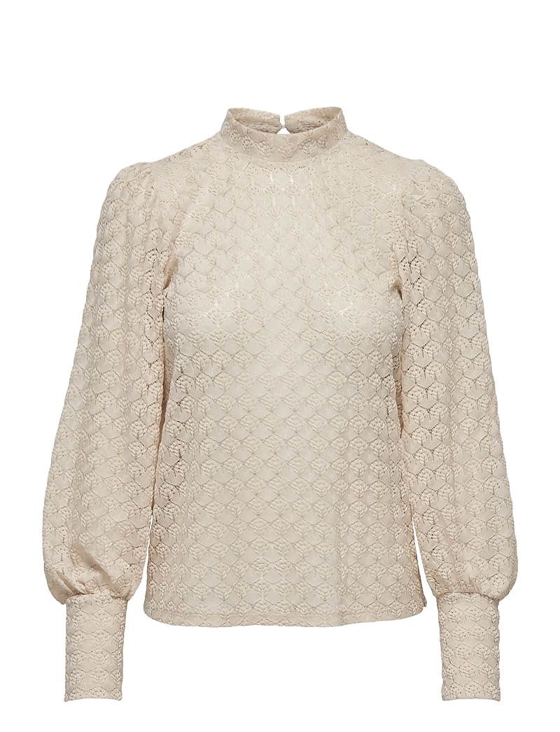 JDY - JDYAVERY L/S LACE TOP JRS NOOS - långärmade blusar - sandshell - 1