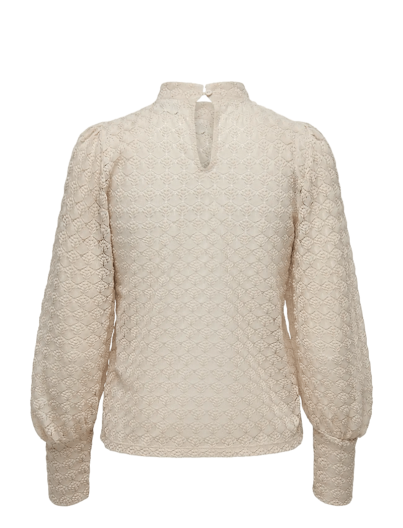 JDY - JDYAVERY L/S LACE TOP JRS NOOS - långärmade blusar - sandshell - 2